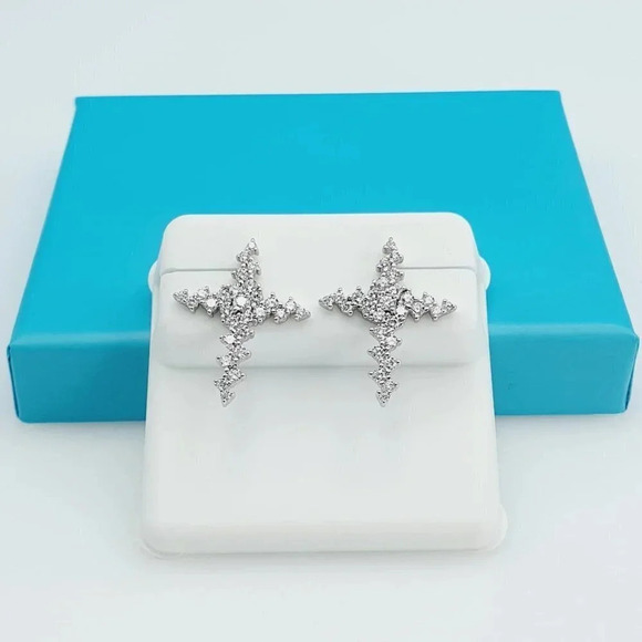 "925 Sterling Silver CZ Beautiful Earrings for Women, 1USPAR4117 - Picture 6 of 11